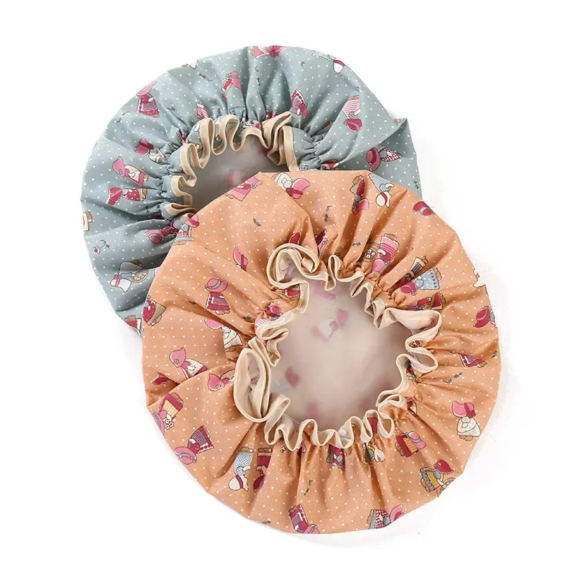 Ctallthy Unicorn Pony Lovely Thick Women Shower Caps Colorful Double Layer Bath Shower Hair Cover Adults Waterproof kitchen hats 6