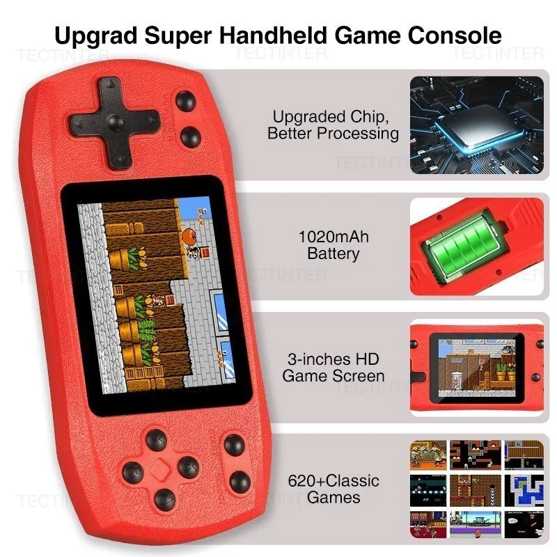 Retro Video Game Console Built in 620 Classic Games Portable