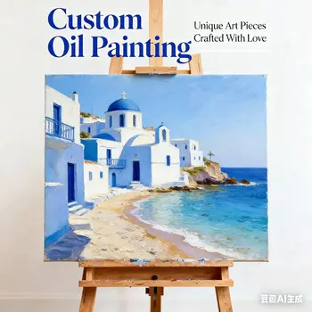Dipinto a olio 100% fatto a mano, astratto, paesaggistico, ritrattistico su tela, arte da parete, ordine personalizzato