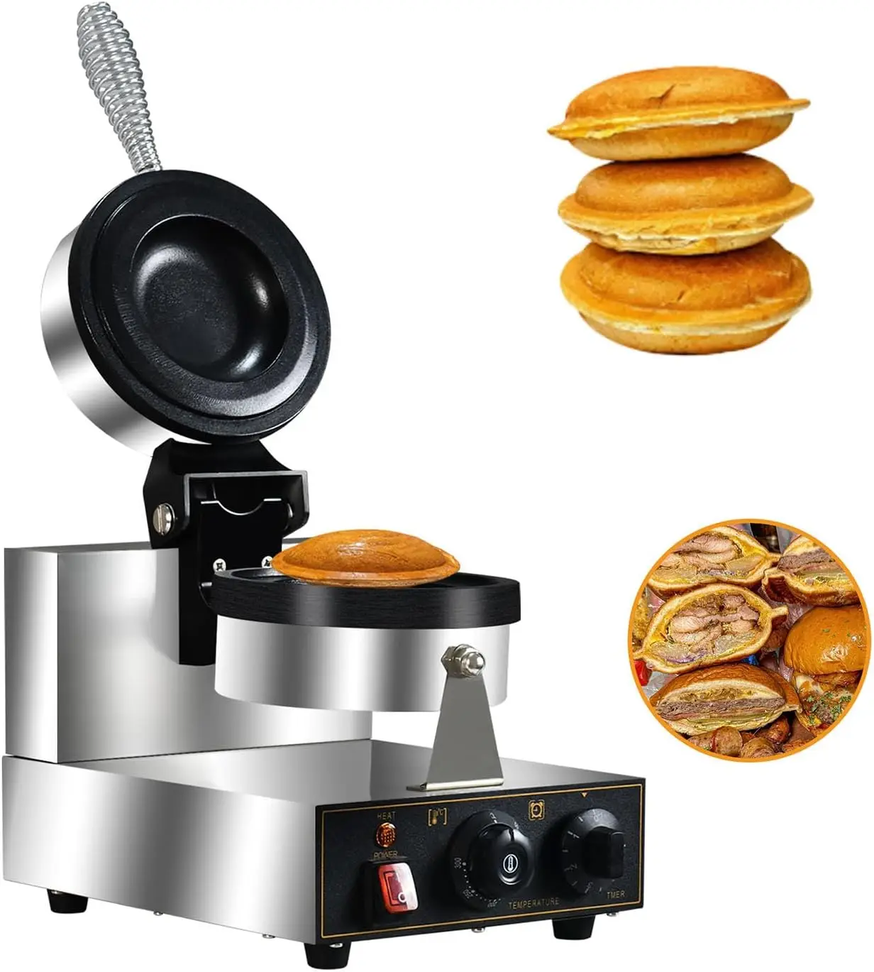 Burger Maker, UFO Burger Maker, Ice Cream Filling Waffle Hamburger Waffle Maker Sandwich Press, Non Coated, Household Or