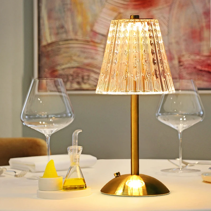 

Bar Crystal Table Lamp USB Rechargeable Romantic Atmosphere Light Touch Dimming Night Light LED Bar Lamp Nordic Bedroom Lights