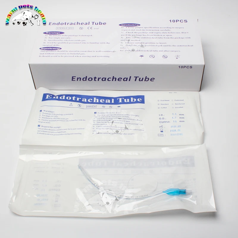Endotracheal Tube Cuff ID 2.0-10mm Sterilized Tracheal Tube Veterinary Medical Consumables
