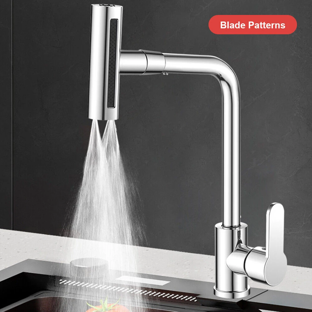 Waterfall Kitchen Faucet 360-Rotating Faucet Basin Faucet 4 Speed Water Outlet Stream Sprayer Bathroom Sink Mixer Wash Tap