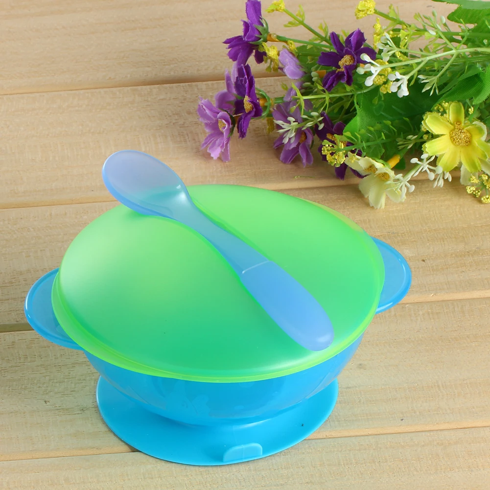 Silicone Bowl Newborn Baby Ecological Dishes Sucker Bowl Spoon Children's Tableware Non-slip Food Container