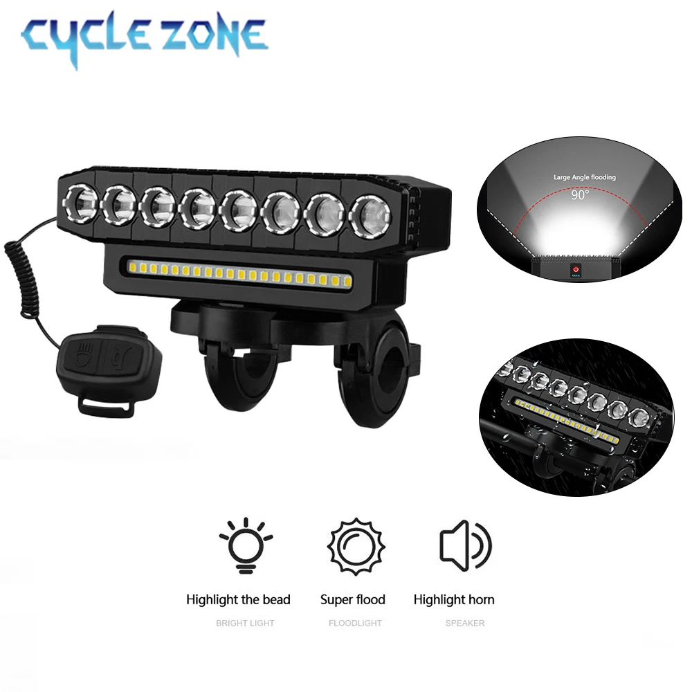 Bike Headlight Horn Light Set