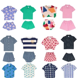 Kids tees and Shorts Clothes Sets 2024 New Summer Wyn Brand Boys Girls Cute Print Short Sleeve T Shirts Tops for Baby Children