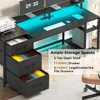 59" Office Desk, Reversible, Drawers & Storage, Gaming Desk with LED Lights & Power Outlet 4