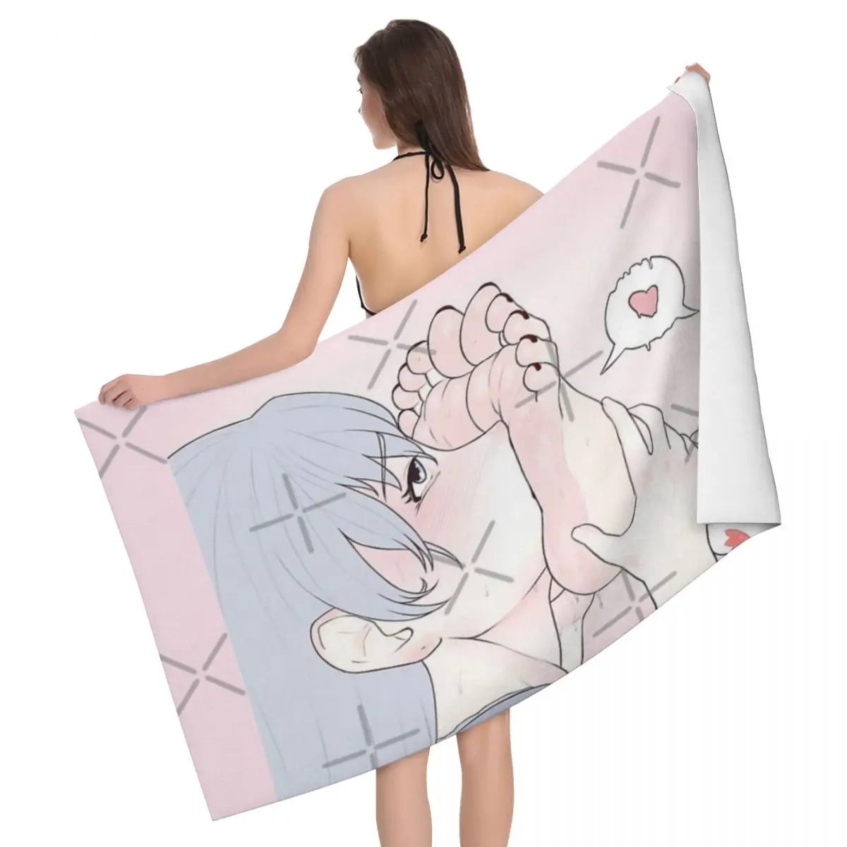 

Foot Love 80x130cm Bath Towel Skin-friendly For Beach For Party