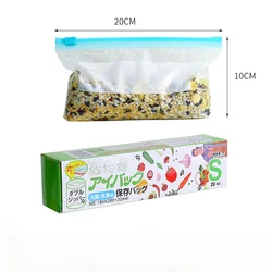 Reusable Ziplock Food Storage Bags with Fresh - Keeping Container (S 20PCS)