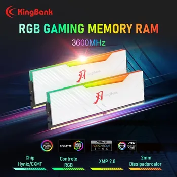 Kingbank RGB 메모리 모듈, 데스크탑 인텔 컴퓨터 메모리 메모리, RGB 라이트 스트립 알갱이 하이닉스, DDR4, 3600mhz, 8GB x 2, 16GB x 2