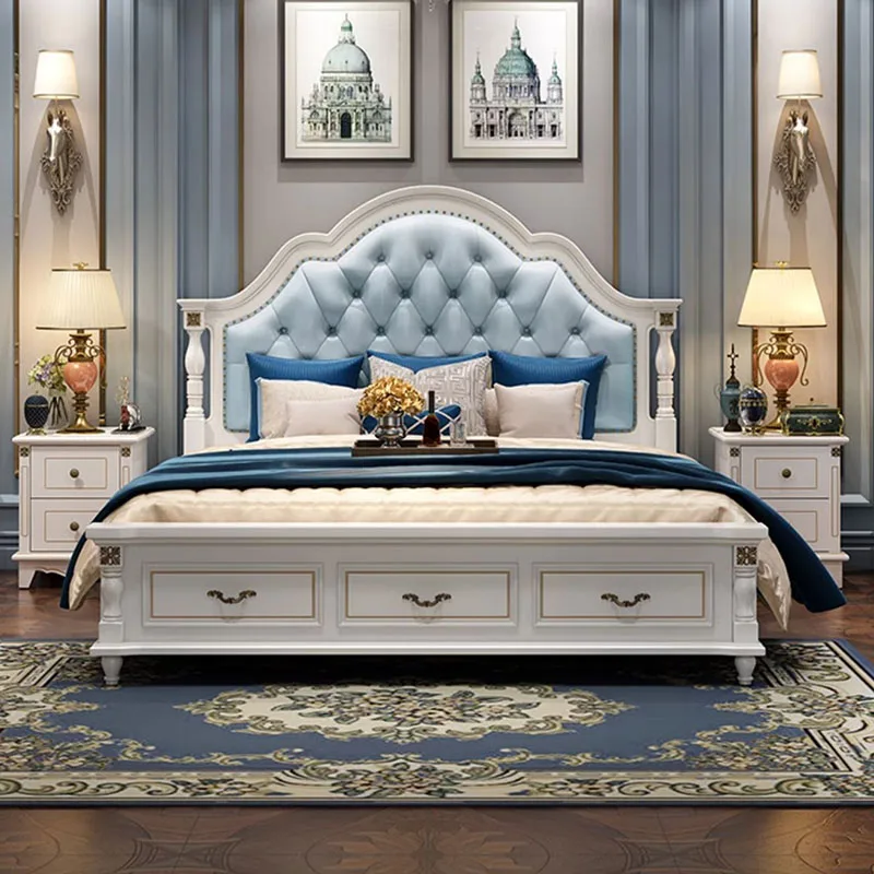 

Master European Double Bed Designer King Size European Style Double Bed Queen Wooden Cheap Muebles Para Dormitorio Furniture