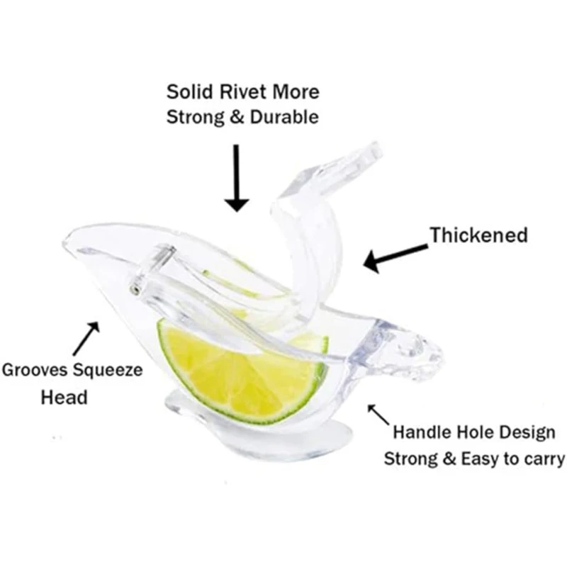 2pc Bird Lemon Lime Squeezer Manual Citrus Juicer Acrylic Glass Wedge Lime Press lemon squeezer juice squeezer