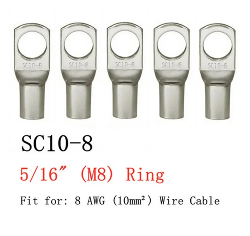 20PCS 4-25mm Tinned Copper Lugs Ring Crimp Terminals