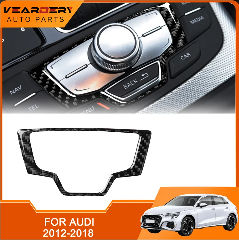 For Audi A6 S6 C7 A7 S7 4G8 car central control multimedia panel carbon fiber sticker shift inner cover trim carbon fiber inner stickers car gear shift panel modification decorative cover trim strips for a3 8v 2014 2019 car accessories