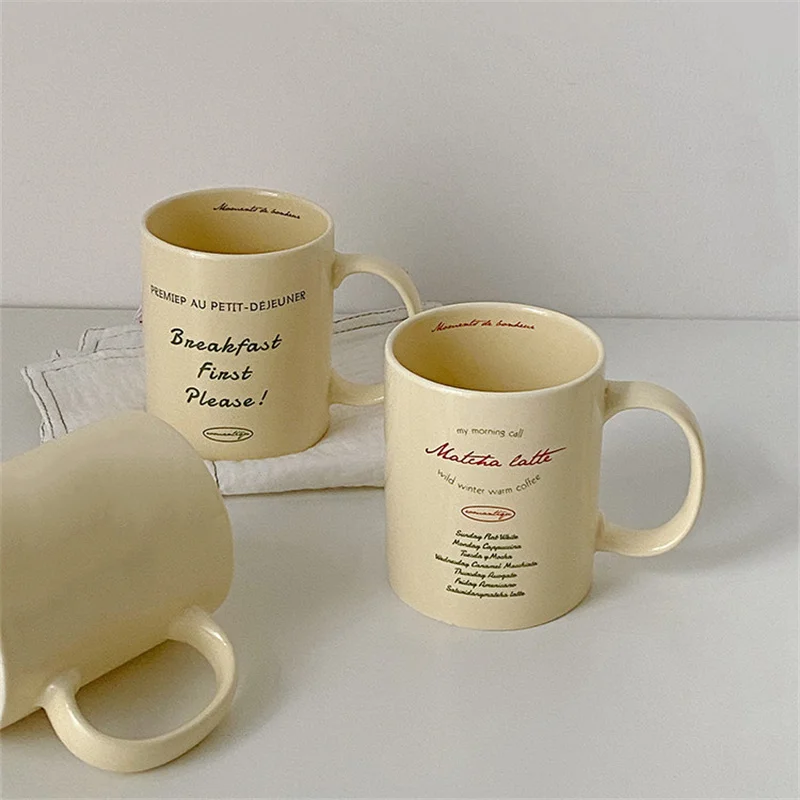 Cute Aesthetic Ceramic Mug Nordic Home Decor Coffee Milk Bubble Tea Cup  Taza Mugs Caneca Drinkware Tasse Copo Beer Cappuccino - AliExpress