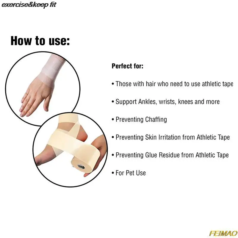 20m Athletic Sponge Pre Wrap Tape Racket Grip Priming Film Cushioning Tape Sports Protective Accessories Sweat Absorbing Bandage