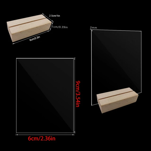 10-20-pack-clear-acrylic-sheet-with-wood-stand-acrylic-wedding-sign