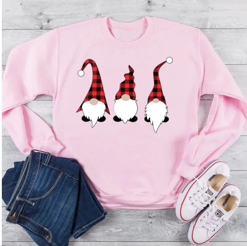 Christmas Sweatshirt, Unisex Harajuku Print Sweatshirt Women Warm Women Sweatshirts Lady Fashion Streetwear y2k 100%cotton top