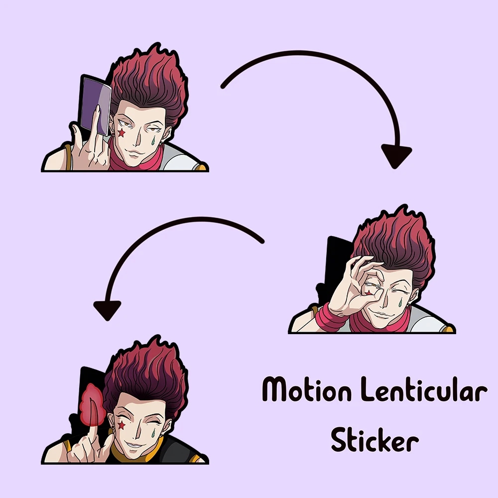 Anime Motion Stickers Hisoka Motion Car Sticker Hunter X Hunter Anime Peeker Sticker Waterproof Decals for Suitcase,Laptop,Refrigerator,Etc Gift