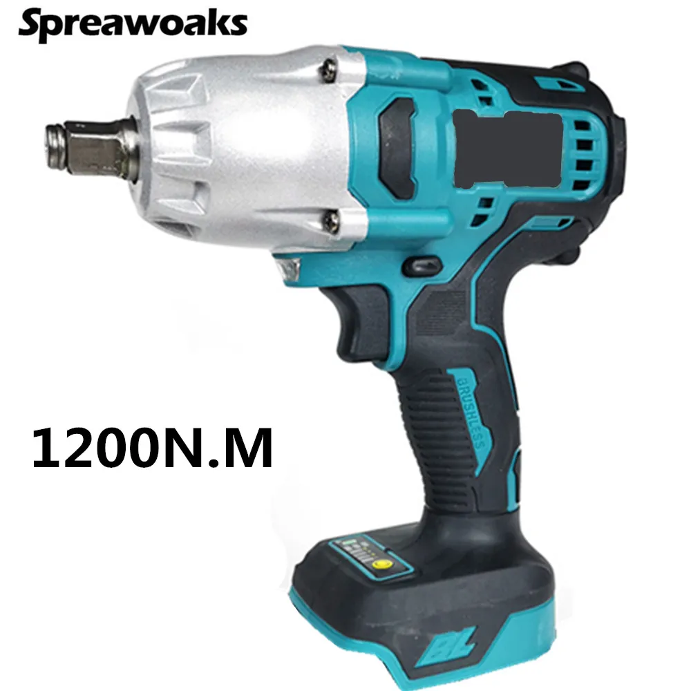 Large Torque 1200N.m Brushless Impact Wrench 4 Gear 1/2