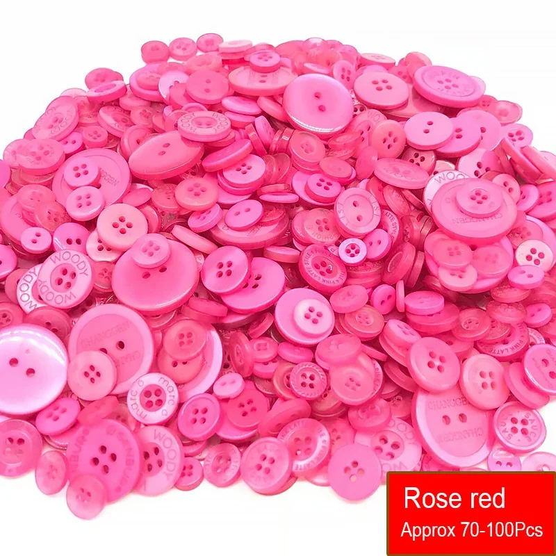 Vibrant Assorted Resin Buttons - 50g Pack for Crafting & DIY Projects