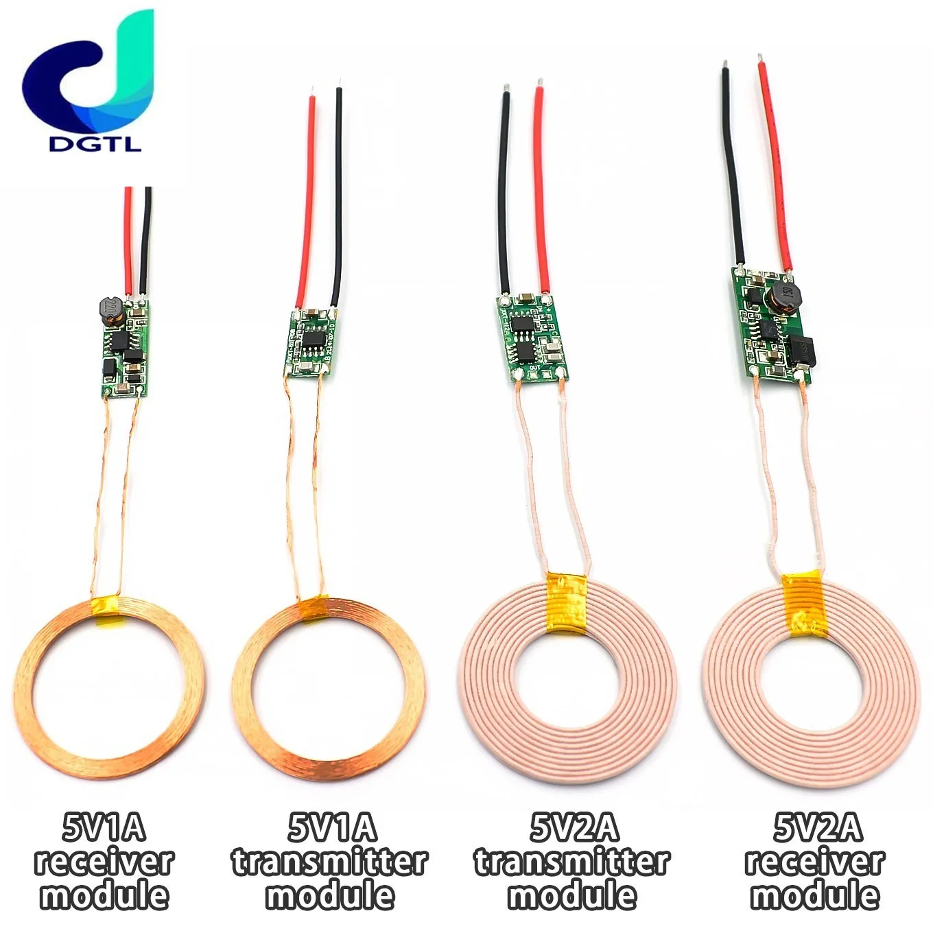 Arduino Module 5V 1A/2A Wireless Power Supply Module Wireless Charger Module Transmitter Receiver Terminal Circuit Board for DIY Phone