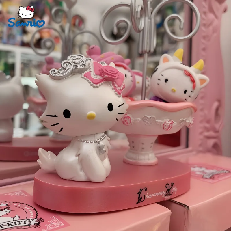 

Kawaii Cartoon Charmmy Hello Kitty Frame European Style Resin Flower Jewelry Box Collectiable Decoration Wedding Gifts Home
