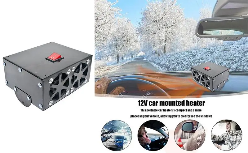 

12v Portable Car Heater Cooling Heating Auto Windshield Defroster Durable Car Anti-Fog Heater for Vehicle Heating Windshield
