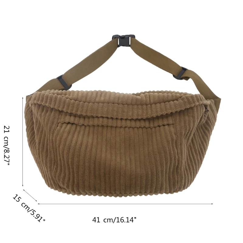 Casual Corduroy Shoulder Bag Convenient Chest Pack Perfect for Everyday Errands and Outdoor Activities