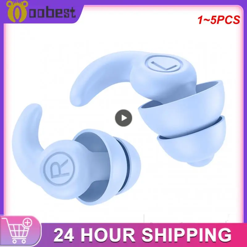 

1~5PCS Silicone Soundproof Ear Plugs Noise Insulation Soft Swimming Waterproof Earphone Sleep Noise Reduction Silicone Earplug