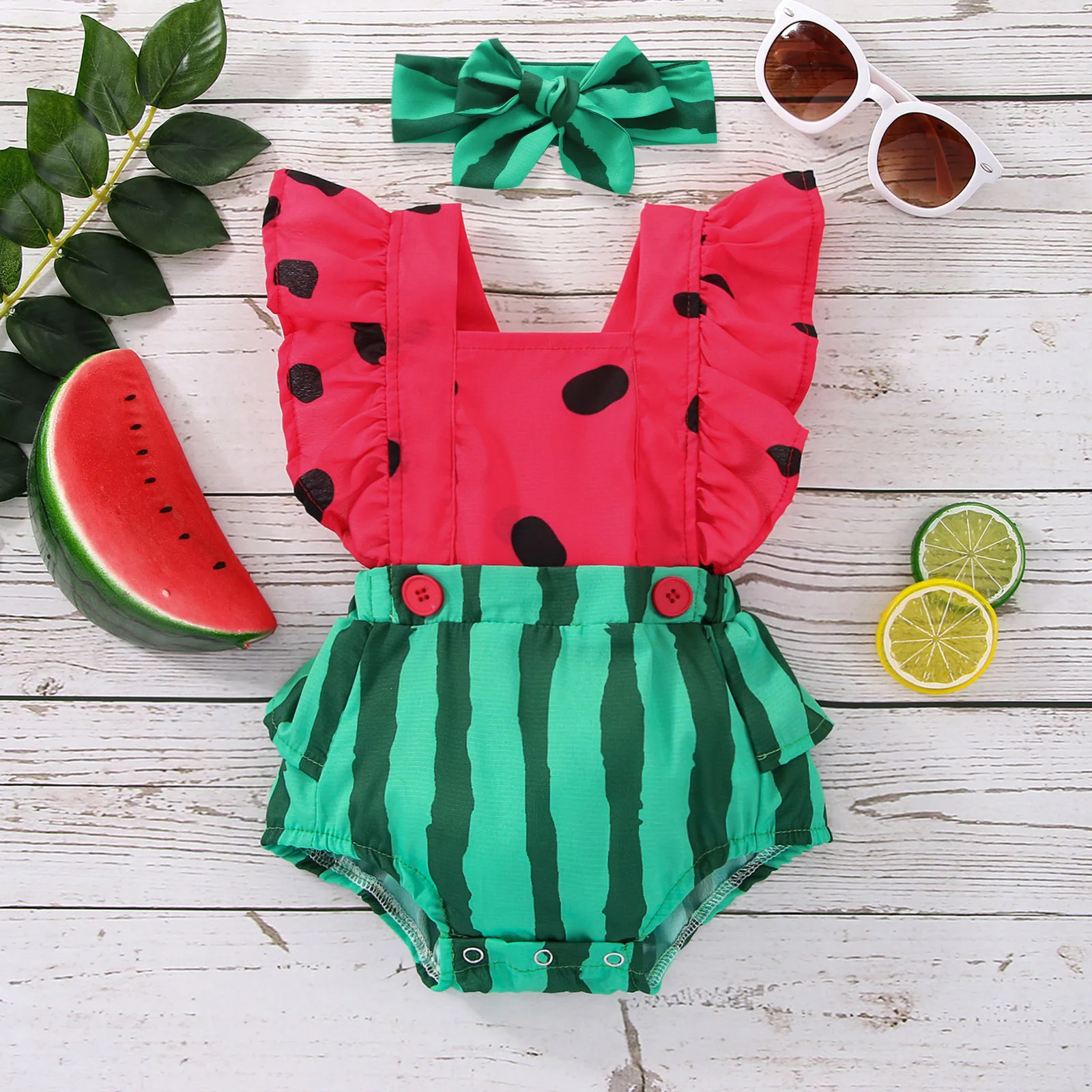 Breathable Little Girls One-piece Swimsuit Summer Children Cute Flamingo/Tie-dye Printing Fly Sleeve Swimwear for Vacation