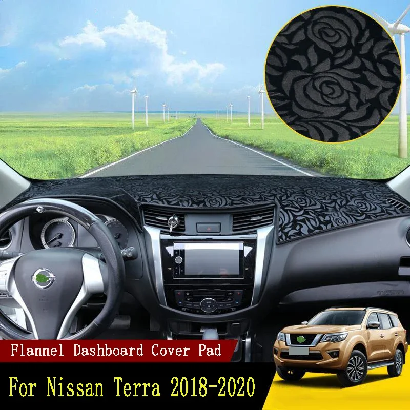 

Фланелевый коврик для приборной панели автомобиля для Nissan Terra 2018 2019 2020, Противоскользящий коврик, Солнцезащитный коврик для приборной панели, защита от УФ-лучей, коврик для приборной панели