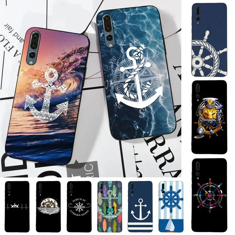 Чехол для телефона Huawei P30 40 20 10 8 9 lite pro plus Psmart2019 с полосками якорем лодкой кораблем