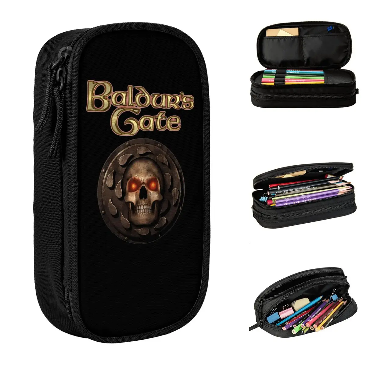

Fashion Baldur's Gate Astarion Vampire Skull Pencil Cases Gothic Pencil Pouch Pen Box Kids Bag Students School Gift Stationery