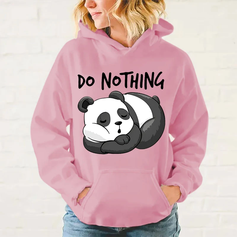 thumbnail image 1 of Sudadera con capucha unisex de moda con estampado de panda lindo que no hace nada, camisetas con capucha, ropa de calle, camisetas casuales, 1 of 5