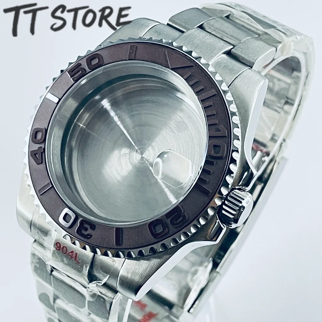 Silver 40mm Watch with Ceramic Bezel and Sapphire Case