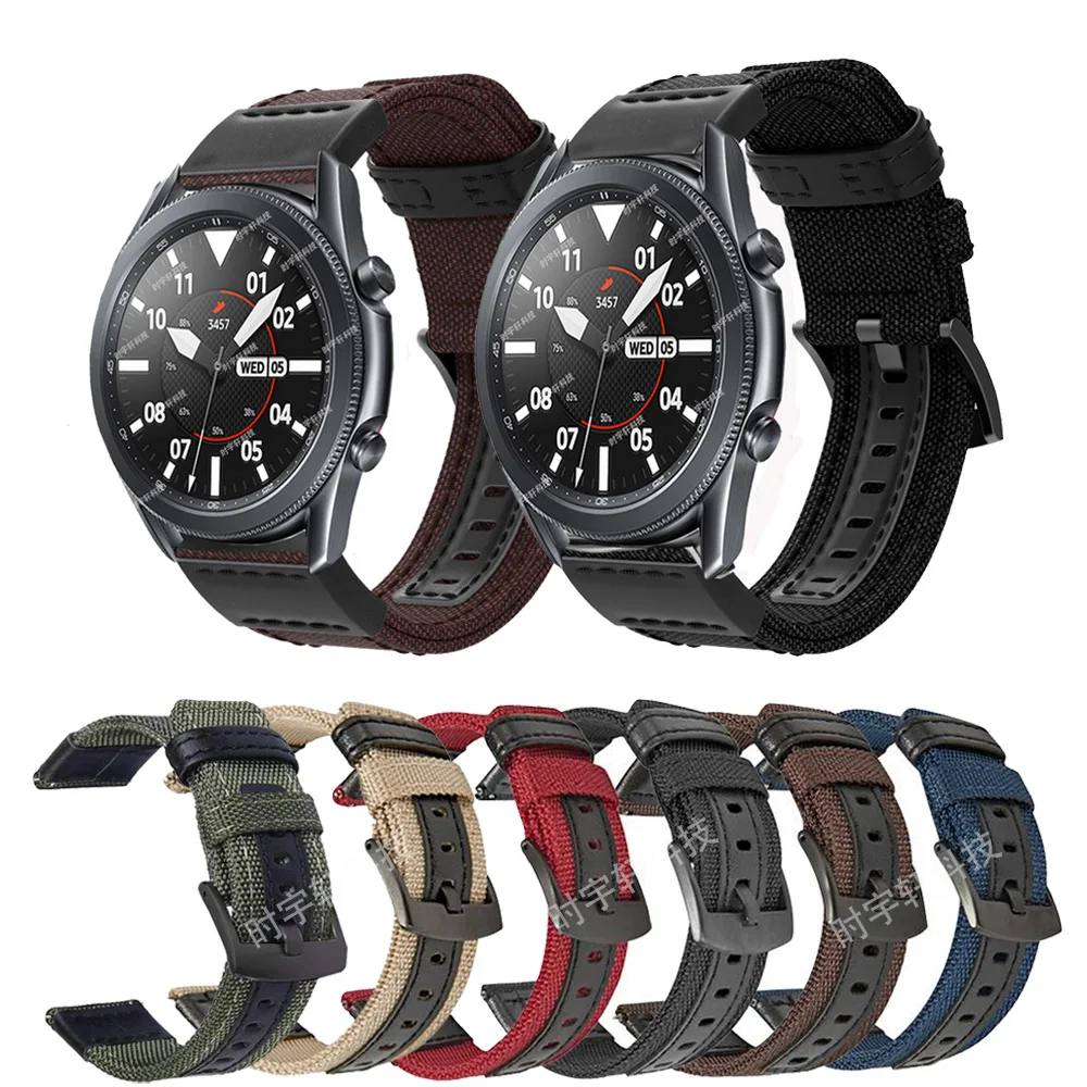 

Ремешок для смарт-часов Samsung Galaxy Watch 3 45 мм 41 мм, нейлоновый спортивный мужской браслет для часов Gear S3 S2, 22 мм 20 мм