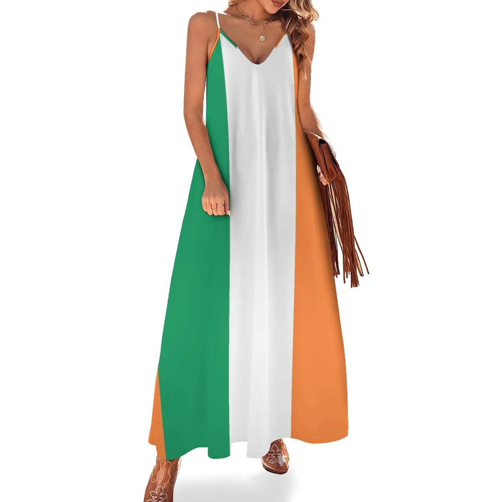 

Flag of Ireland (bratach na hireann) - Irish Tricolor Flag Sleeveless Dress Women's evening dress evening dress ladies