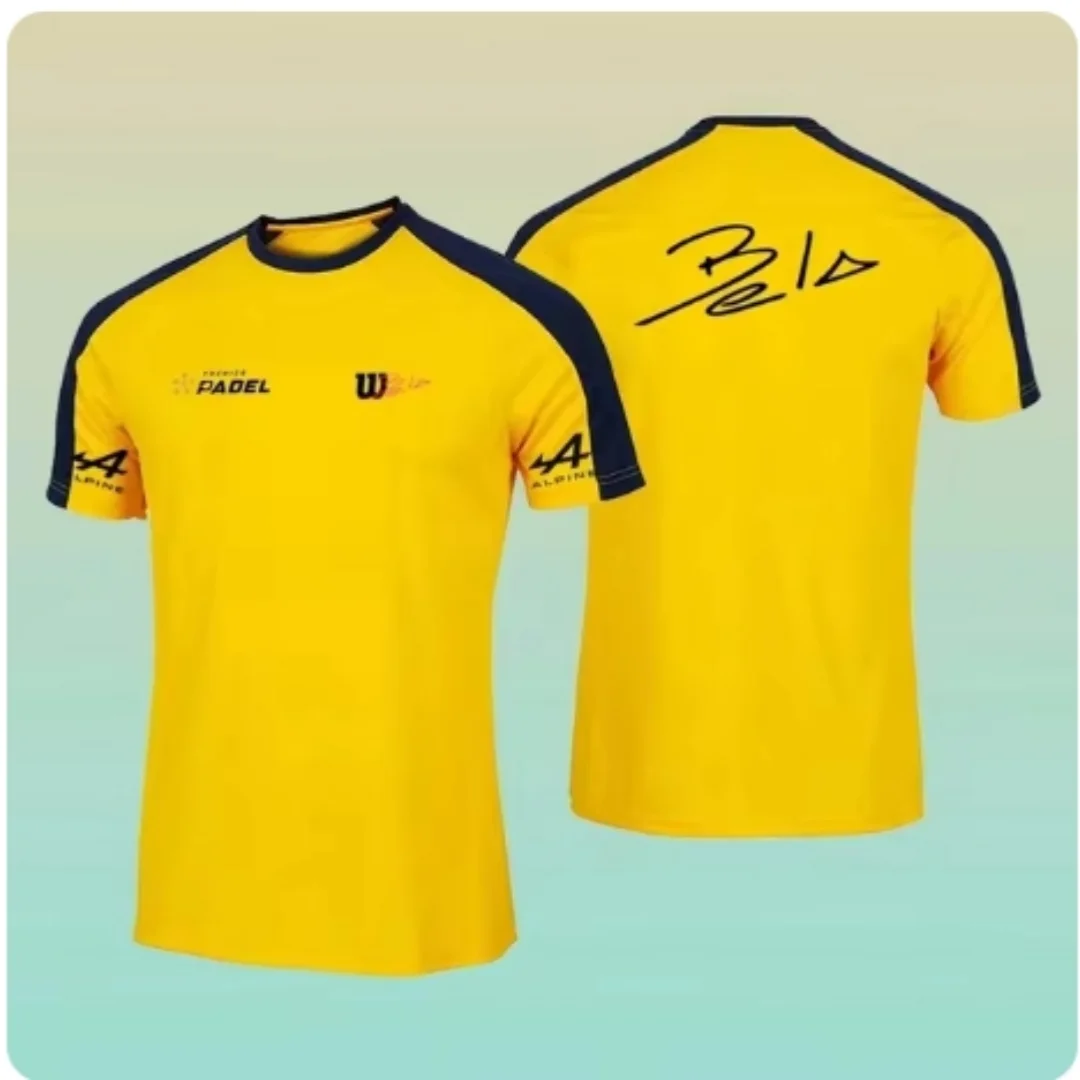 thumbnail image 1 of Camiseta holgada de tenis para hombre, camisa de manga corta con cuello redondo de Color sólido, transpirable, de secado rápido, para verano, 2024, 1 of 4
