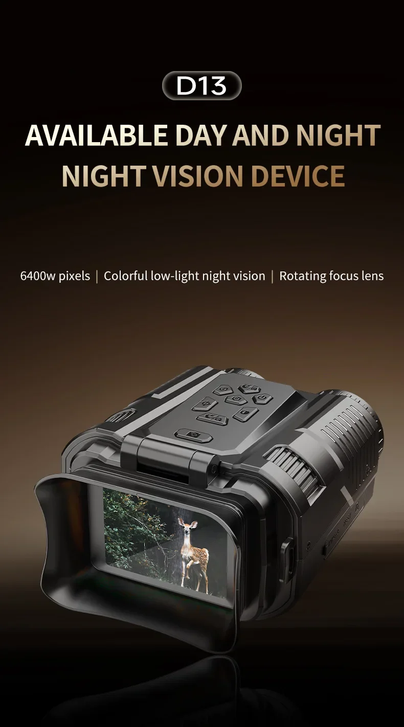 64MP Binoculars Night Vision Wi-Fi Transfer 28X Digital Zoom 4K Infrared Vision