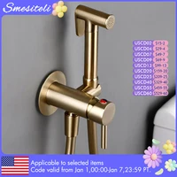 Bidet Sprayer ก๊อกน้ำร้อนและเย็นน้ำท่อห้องน้ำห้องครัว Smesiteli แปรงทองเหลืองมือถือติดผนังผสม 1