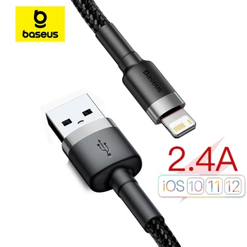 Baseus 아이폰용 USB 케이블, 고속 충전 케이블, USB 데이터 라인, 아이폰 14, 13, 12, 11 프로 맥스, Xs, X, 8 플러스, 2.4A