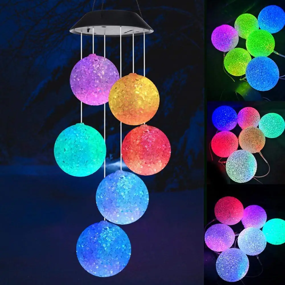 

Solar Powered Outdoor LED Solar Round Ball Wind Chime Lamp Garden Lawn Landscape Holiday Light Garden Decoration Lighting
