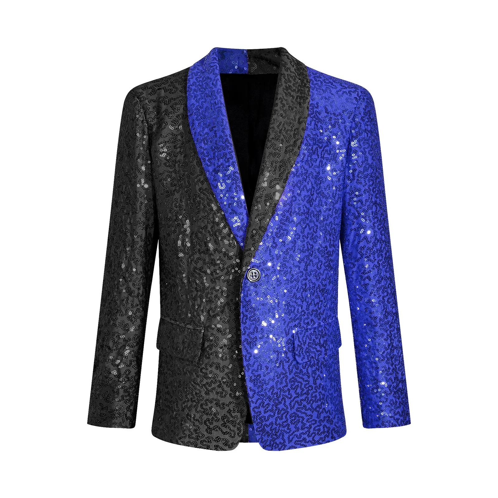 Kids Fashion Tuxedo Sequins Suit Blazer Child Dress Jacket Blazers for Boys Wedding Birthday Party Coat Performance Costume