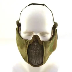 Outdoor Airsoft Tactical Breathable Steel Wire Ear Protection Mask Multifunctional Survival Game CS Paintball Camouflage Mask
