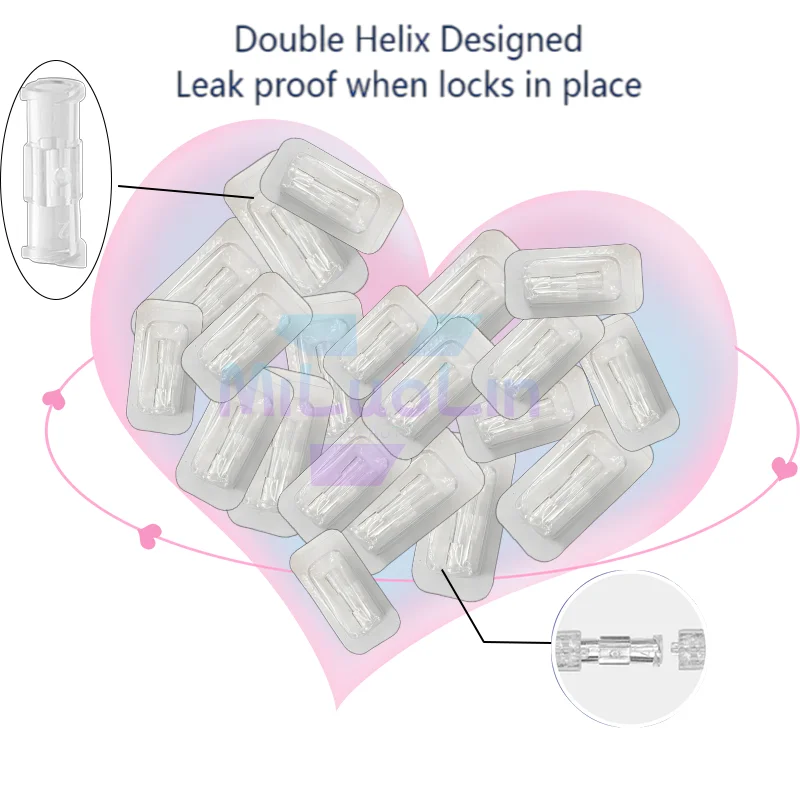 Disposable Plastic Material connector Luer Syringe Coupler Connector Double Helix Design Leak Proof Female to Famale Adapter