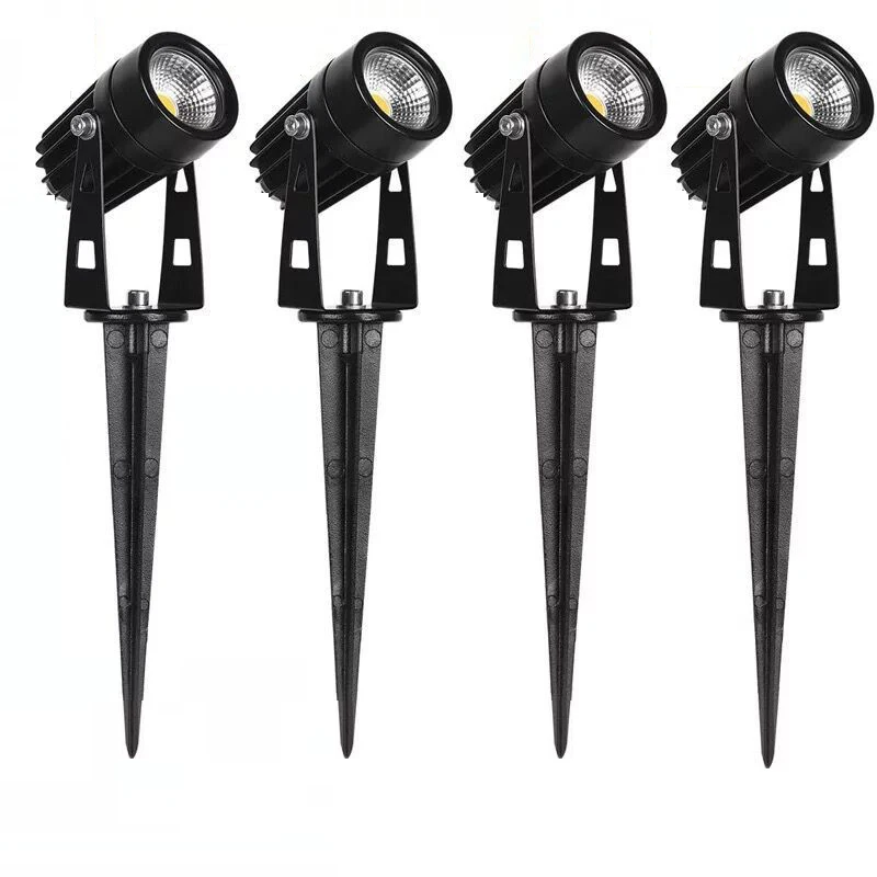 Home 6-12PCS LED Garden Lighting 5W Outdoor Spike Lawn Lamp Waterproof Lighting Spotlights AC110V220V DC12V24V 0.5 Meter Wire lawn lamp garden lighting