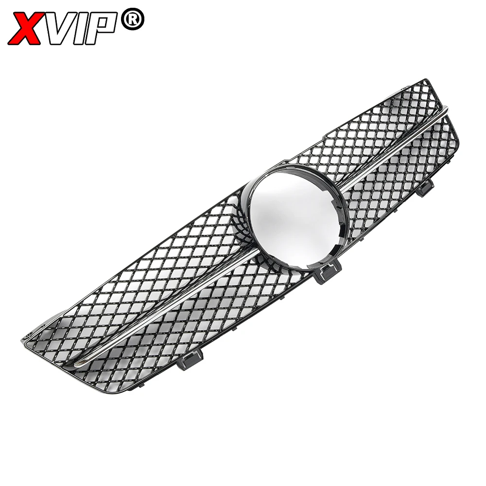 XVIP 크롬 다이아몬드 스타일 레이싱 그릴 메르세데스 벤츠 CLS W219 CLS500 CLS550 2009-2011 광택 블랙 GTR 스타일 어퍼 그릴