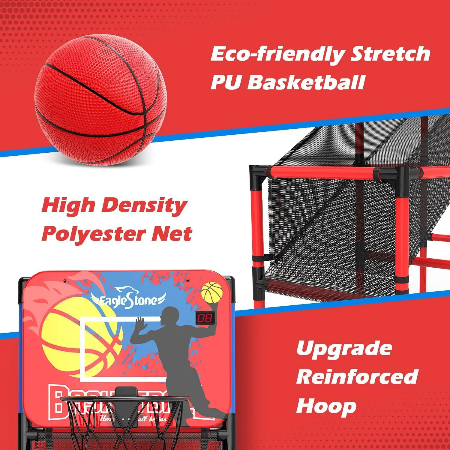 Kids Basketball Arcade: Electronic Score, 4 Balls, Indoor/Outdoor Game for Ages 3-12 3