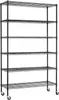48"L×18"W×82"H Wire Shelving Unit Storage Cart Metal Shelf Rolling Utility Cart 2100Lbs Capacity with 6 Tier Casters Adjustable 1